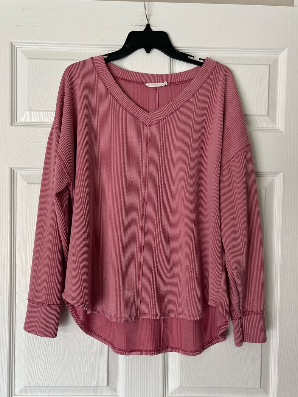 Lush Ribbed V-Neck Sweater